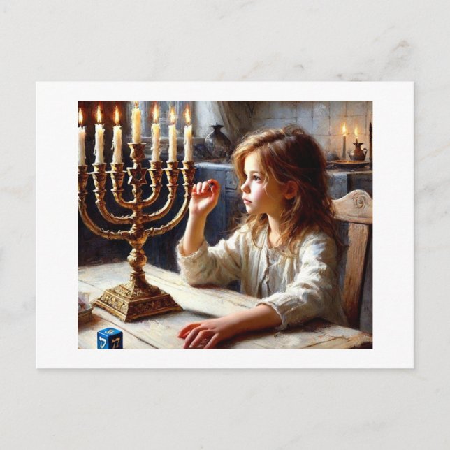 Carte Postale Lumières de Hannukah, (Devant)