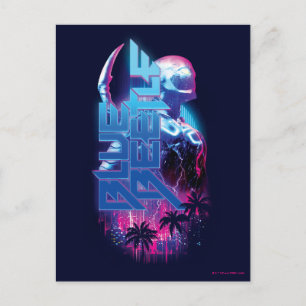 Carte Postale Lumières de la ville Blue Beetle Retrowave