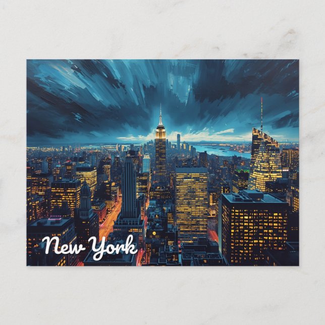 Carte Postale Lumières de la ville de New York (Devant)