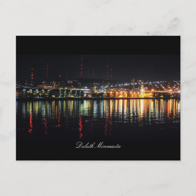 Carte Postale Lumières de la ville Duluth Minnesota (Devant)