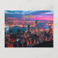 Lumières de nuit Skyline de Hong Kong
