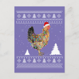Carte Postale Lumières de poulets avec le pyjama de Noël du Père