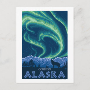 Carte Postale Lumières du Nord - Cordova, Alaska
