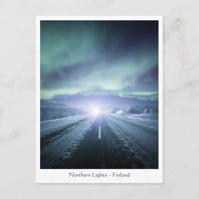 Carte Postale Lumières du Nord Finlande (Devant)