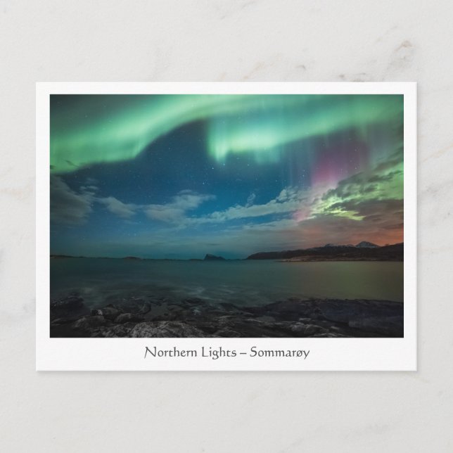 Carte Postale Lumières du Nord Sommarøy (Devant)