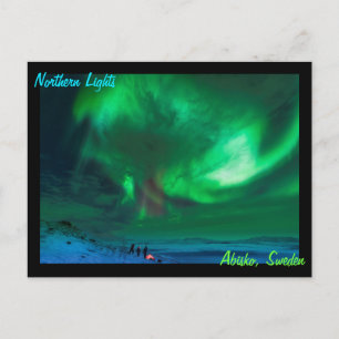 Carte Postale Lumières du Nord sur Abisko Suède