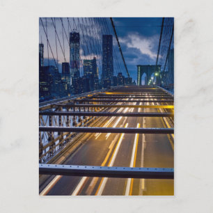 Carte Postale Lumières du pont Brooklyn la nuit