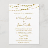 Lumières et Mariage de script Gold Foil
