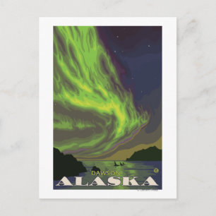 Carte Postale Lumières et orques du Nord - Dawson, Alaska