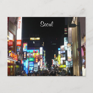 Carte Postale lumières nocturnes de séoul