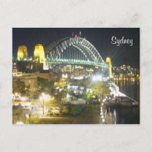 Carte Postale lumières nocturnes de sydney bridge
