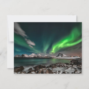 Carte Postale Lumières vertes boréales arctiques