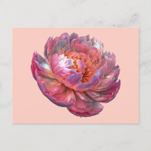 Carte Postale Lumineuse fleur de pivoine