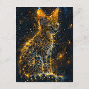 Carte Postale Luminosité cosmique du néon jaunâtre