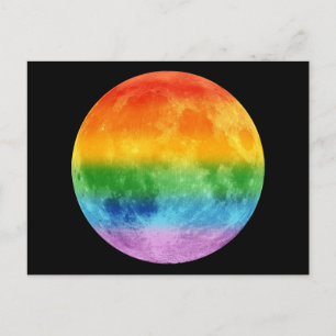 Carte Postale Lune arc-en-ciel
