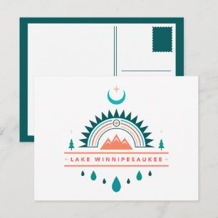Carte Postale lune arc-en-ciel du lac winnipesaukee