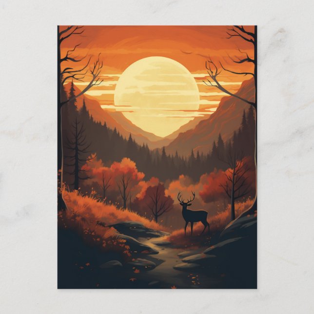 Carte Postale Lune automne (Devant)
