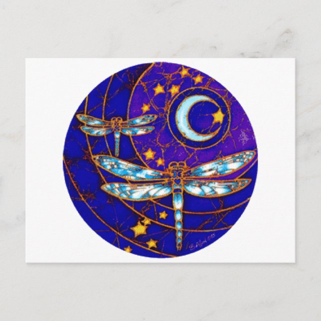 Carte Postale lune de libellules (Devant)