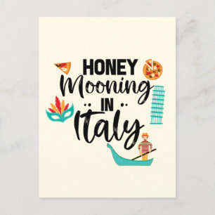 Carte Postale Lune de miel en Italie Couple jumelage vacances