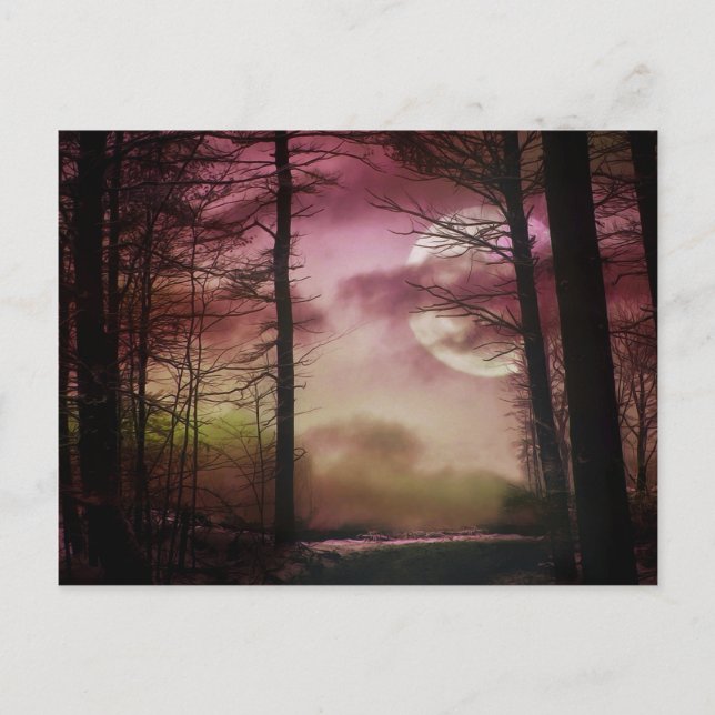 Carte Postale Lune de minuit - Rouge (Devant)