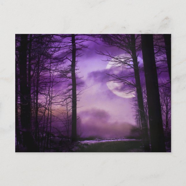 Carte Postale Lune de minuit - Violet (Devant)