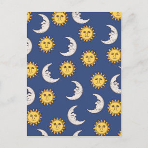 Carte Postale Lune et soleil