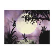 Carte postale lune fée