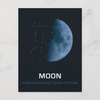 Carte Postale Lune, l'ancien vaisseau spatial