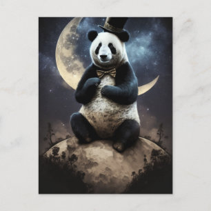 Carte Postale Lune Panda Ours