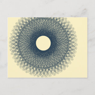 Carte Postale lune rayonnant de lumière noire art abstrait