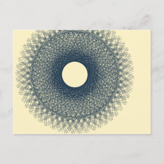 Carte Postale lune rayonnant de lumière noire art abstrait
