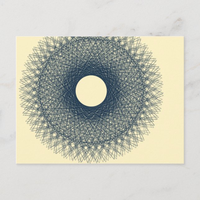Carte Postale lune rayonnant de lumière noire art abstrait (Devant)