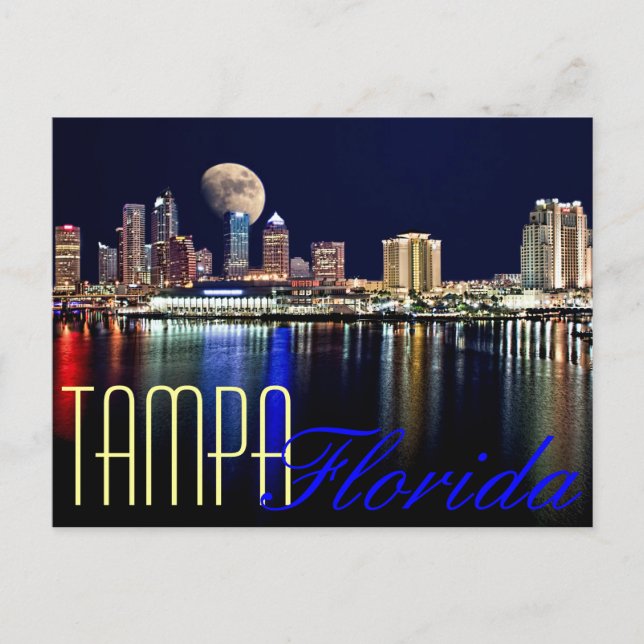 CARTE POSTALE LUNE SUR LA BAIE TAMPA ! (Devant)