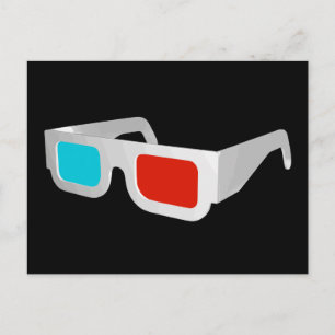 Carte Postale Lunettes 3D Rétro Graphique