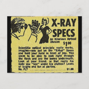 Carte Postale Lunettes à rayons X ! Voir à travers les vêtements