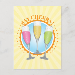Carte postale Lunettes de Champagne colorées Mimos