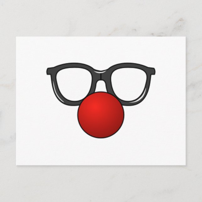 Carte Postale Lunettes de clown et nez (Devant)