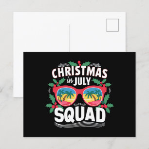Carte Postale Lunettes de soleil Christmas In July Squad Été Pla
