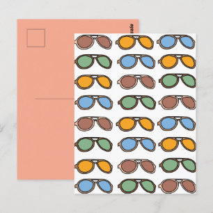Carte Postale Lunettes de soleil Colorées Lunettes de soleil d'é