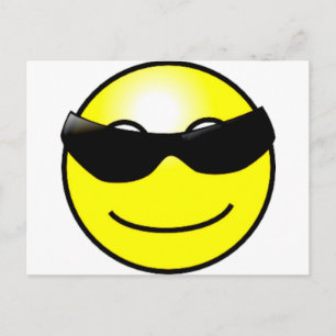 Carte Postale Lunettes de soleil cool Visage jaune