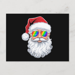Carte Postale Lunettes de soleil gay visage de Noël Christmas Xm