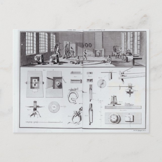 Carte Postale L'usine à broches, plaque 2 du volume IV (Devant)