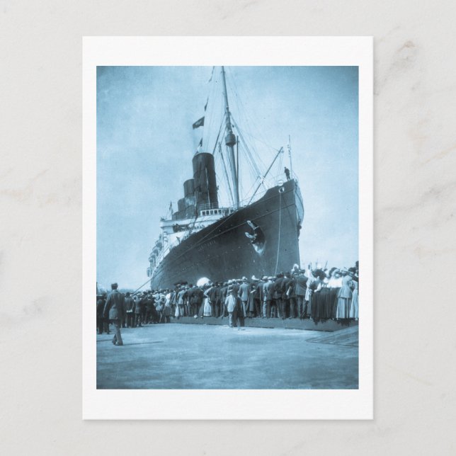 Carte Postale Lusitania arrive à New York Vintage (Devant)