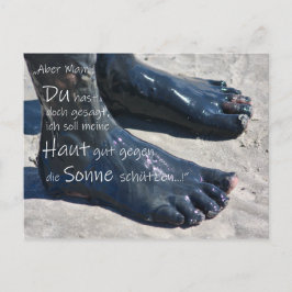 Carte Postale Lustige Urlaubsgrüße mit schlammigen Füßen