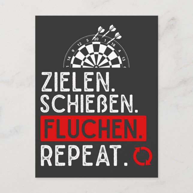Carte Postale Lustiger Dart Spruch Dartscheibe Probleme Dareme D (Devant)