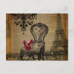 Carte Postale lustre rococo baroque tour eiffel paris