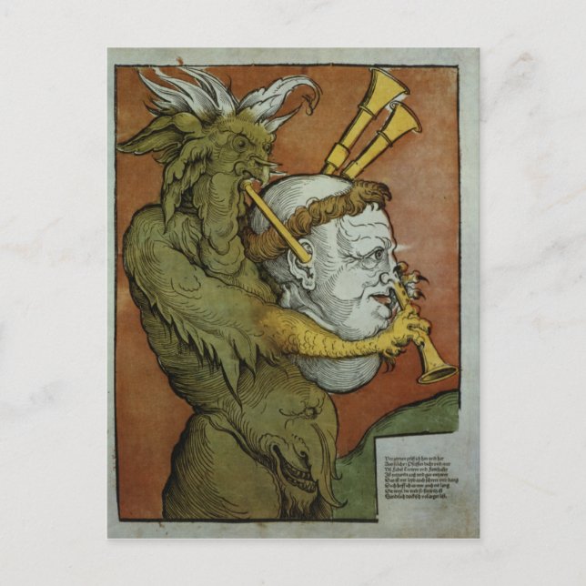 Carte Postale Luther comme les Bagpipes du diable, c.1535 (Devant)