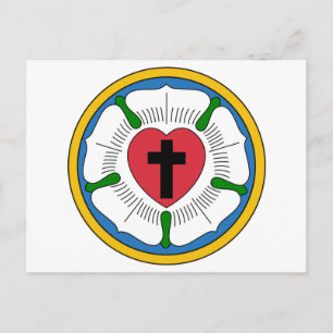 Carte Postale Lutherrose Rose de Luther Lutheranisme Martin Luth
