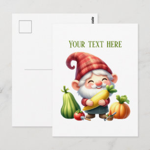 Carte Postale Lutin cool légumes mélangés agriculteur personnali