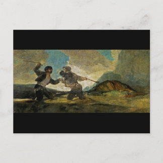 Carte Postale Lutte avec les petits par Francisco Goya c 1820